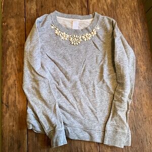 Crewcuts Girls Embellished Neck Sweatshirt Size 14